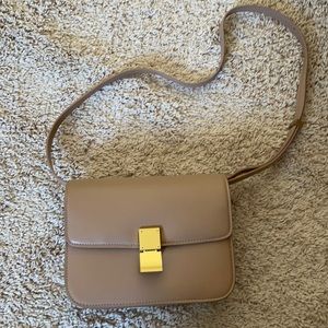 Beautiful Designer Inspired Crossbody Bag, Nude